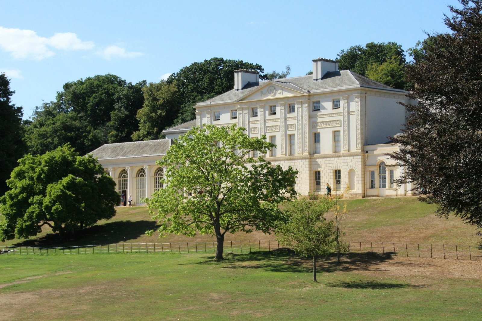 Kenwood House above a sloping lawn on Hampstead Heath