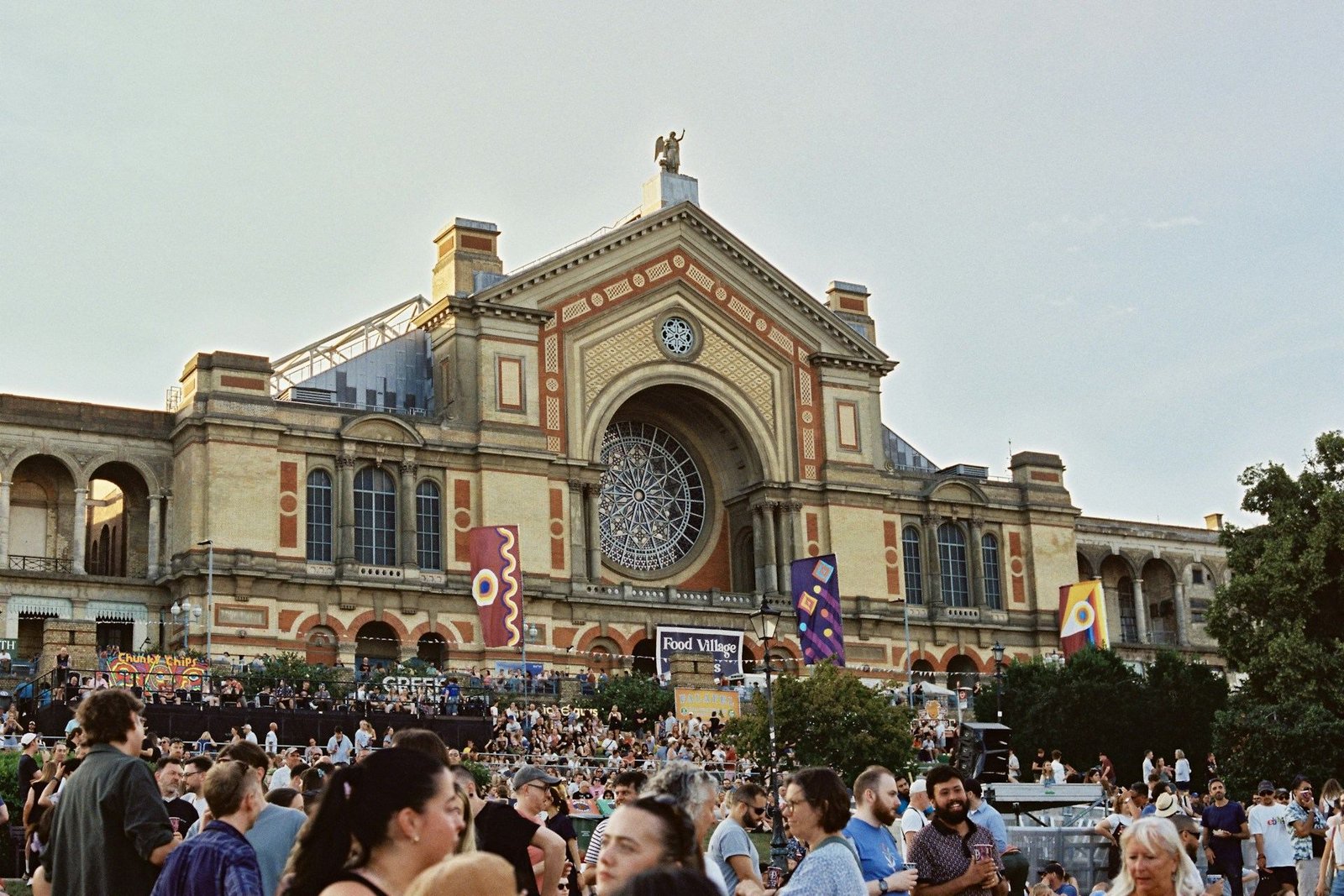 Crowds outside Alexandra Palace on an event day