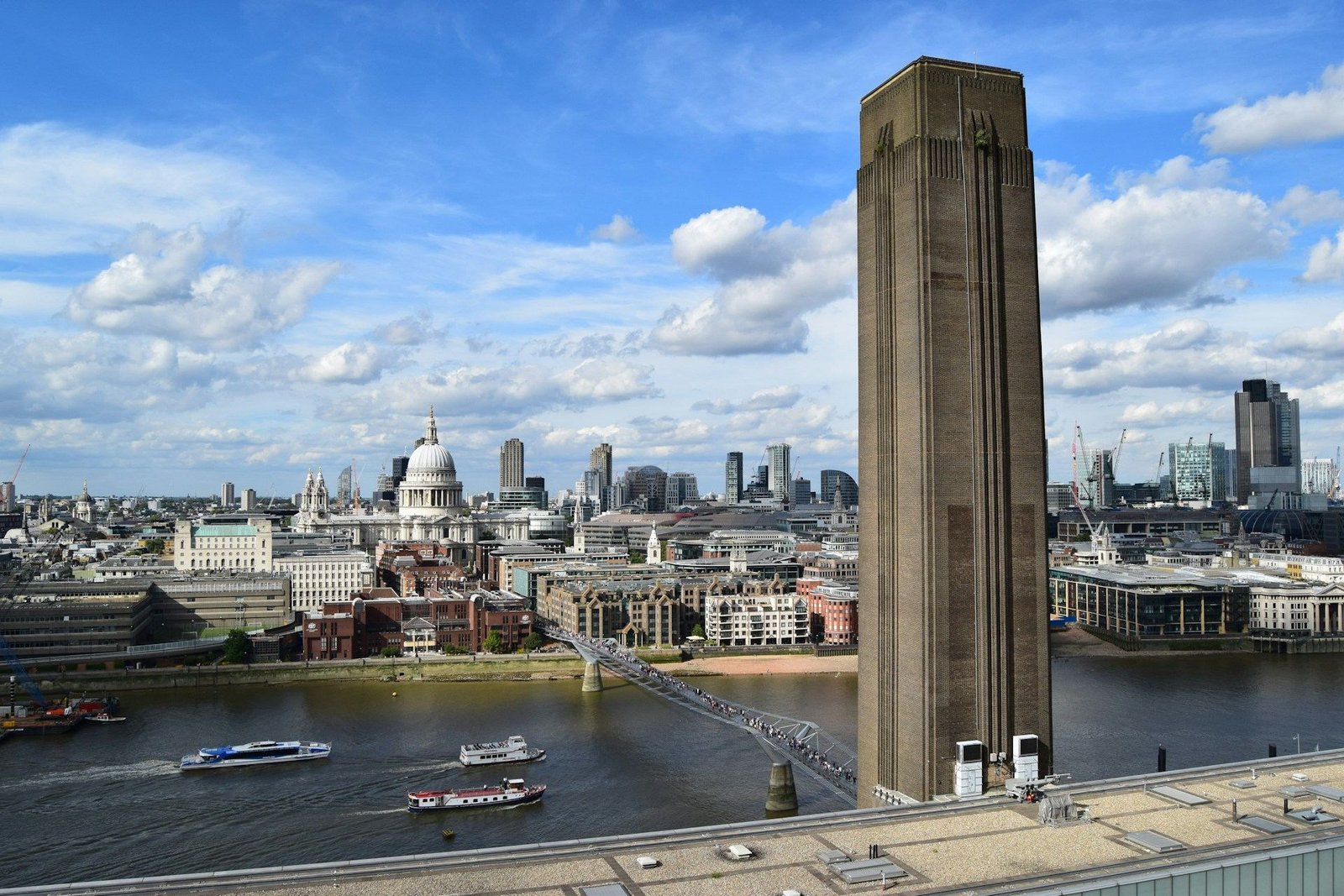 Tate Modern chimney with St Paul’s Cathedral across the Thames