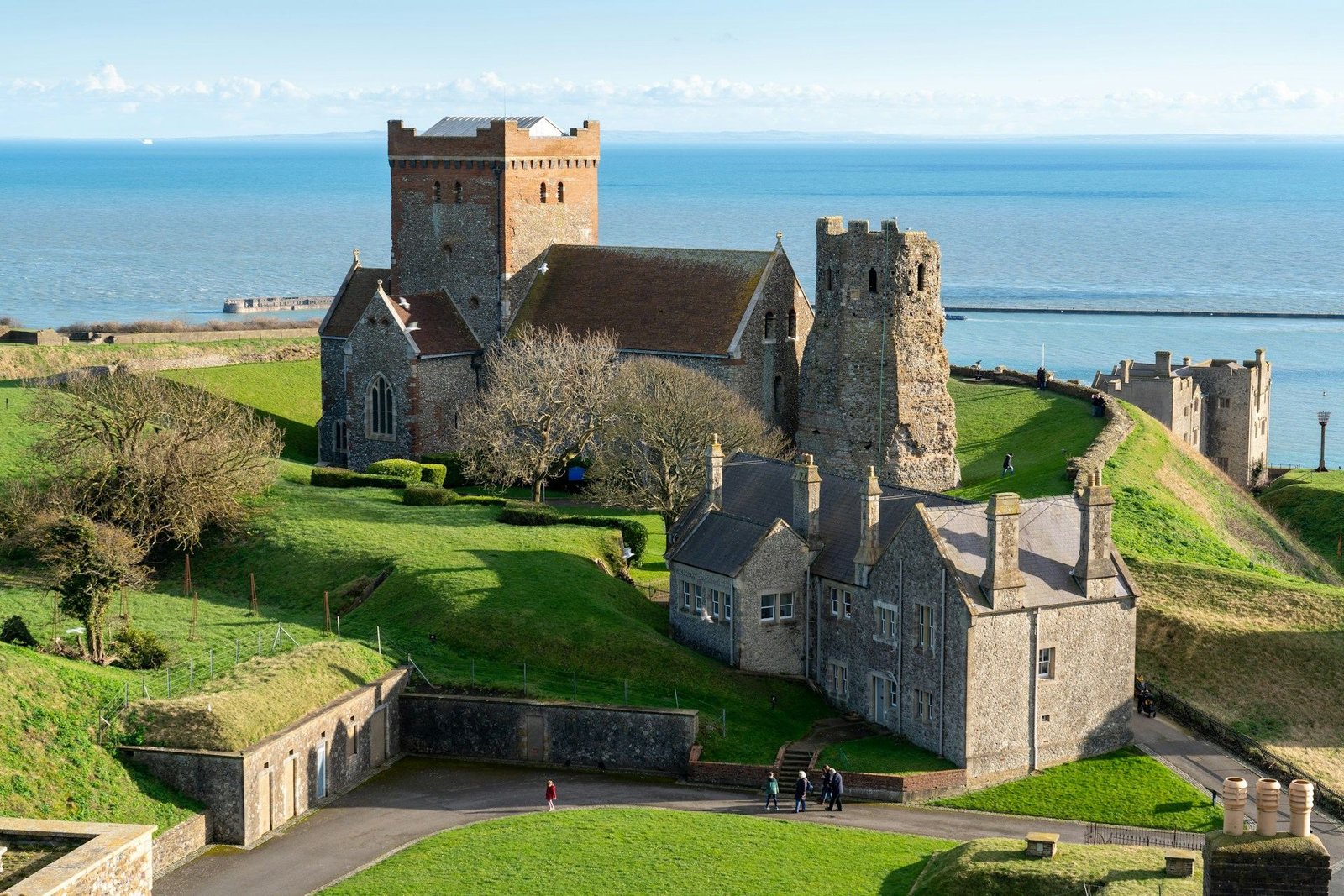 Dover Castle and St Mary in Castro church above the sea